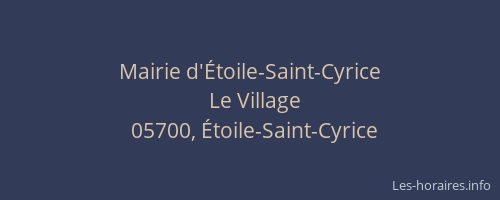 Mairie d'Étoile-Saint-Cyrice