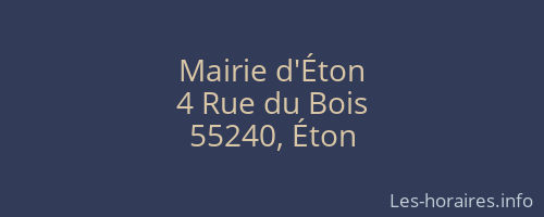 Mairie d'Éton