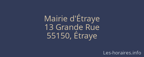 Mairie d'Étraye