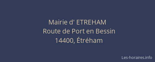 Mairie d' ETREHAM