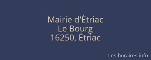 Mairie d'Étriac