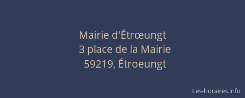 Mairie d'Étrœungt