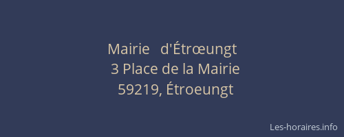 Mairie   d'Étrœungt
