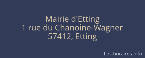 Mairie d'Etting