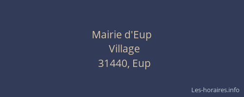 Mairie d'Eup