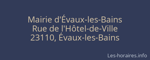 Mairie d'Évaux-les-Bains