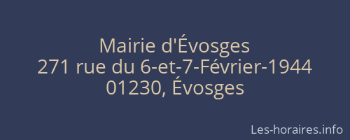 Mairie d'Évosges