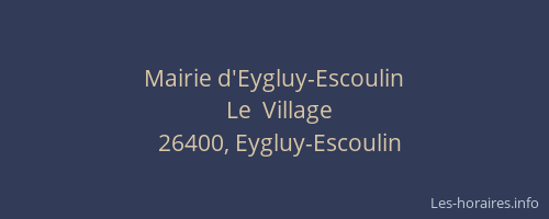 Mairie d'Eygluy-Escoulin