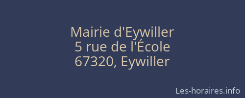 Mairie d'Eywiller