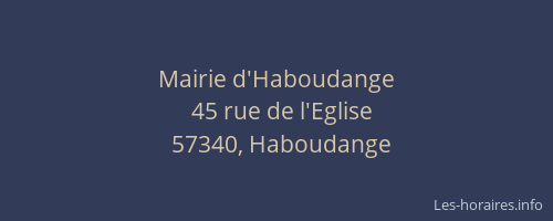 Mairie d'Haboudange