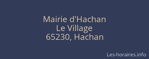 Mairie d'Hachan