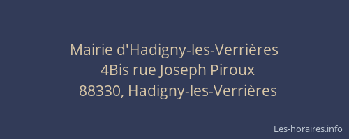 Mairie d'Hadigny-les-Verri&egrave;res