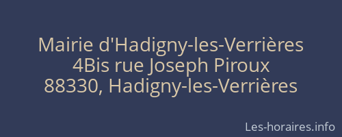 Mairie d'Hadigny-les-Verrières