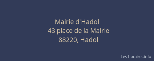 Mairie d'Hadol