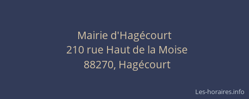 Mairie d'Hag&eacute;court