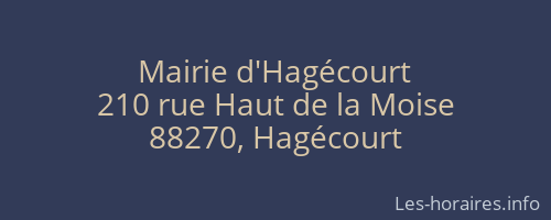 Mairie d'Hagécourt