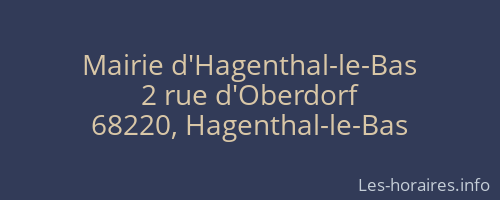 Mairie d'Hagenthal-le-Bas