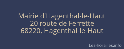 Mairie d'Hagenthal-le-Haut