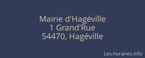 Mairie d'Hagéville