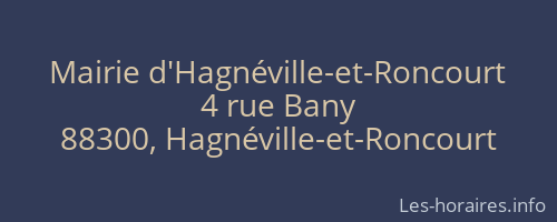 Mairie d'Hagnéville-et-Roncourt