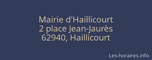 Mairie d'Haillicourt