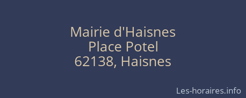 Mairie d'Haisnes