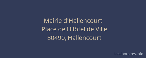 Mairie d'Hallencourt