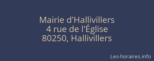Mairie d'Hallivillers