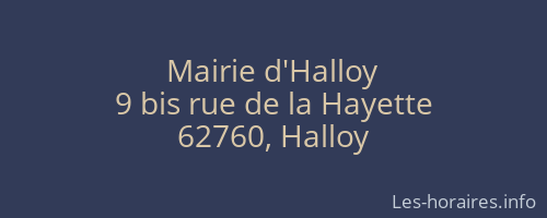 Mairie d'Halloy