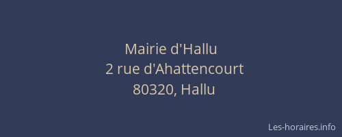 Mairie d'Hallu