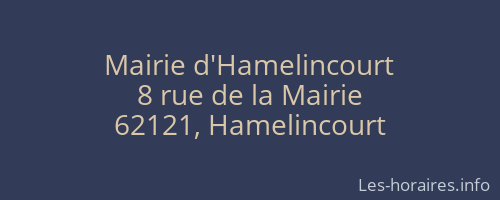 Mairie d'Hamelincourt