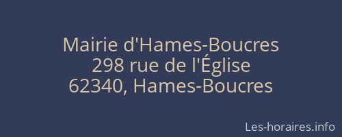 Mairie d'Hames-Boucres