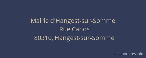 Mairie d'Hangest-sur-Somme