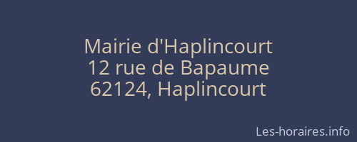 Mairie d'Haplincourt