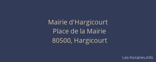 Mairie d'Hargicourt