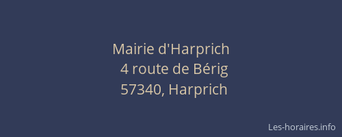 Mairie d'Harprich