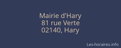 Mairie d'Hary