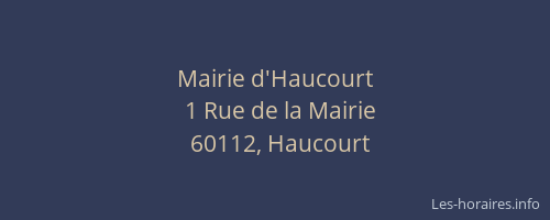 Mairie d'Haucourt