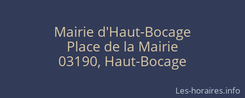 Mairie d'Haut-Bocage