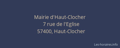Mairie d'Haut-Clocher