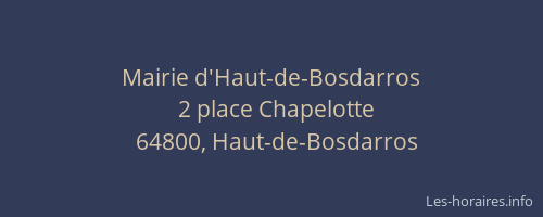 Mairie d'Haut-de-Bosdarros