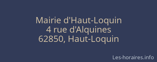 Mairie d'Haut-Loquin