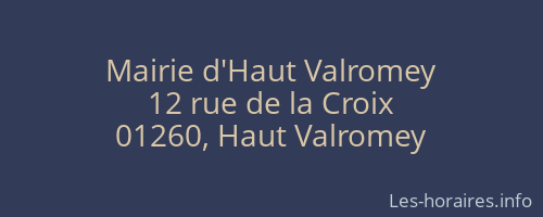Mairie d'Haut Valromey
