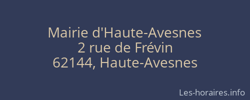 Mairie d'Haute-Avesnes