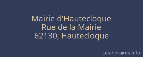 Mairie d'Hautecloque
