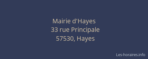 Mairie d'Hayes