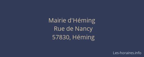 Mairie d'H&eacute;ming