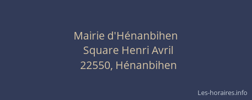 Mairie d'H&eacute;nanbihen