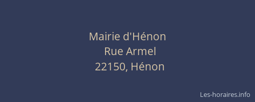 Mairie d'H&eacute;non