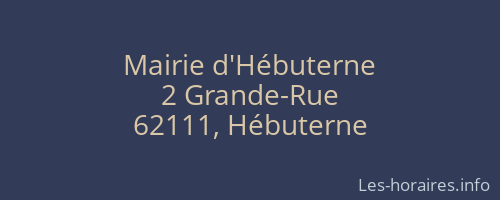 Mairie d'Hébuterne